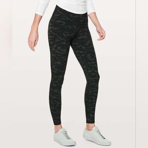 Lululemon Align Pant *Full Length 28"Sequoia Camo Print Deep Coal Black